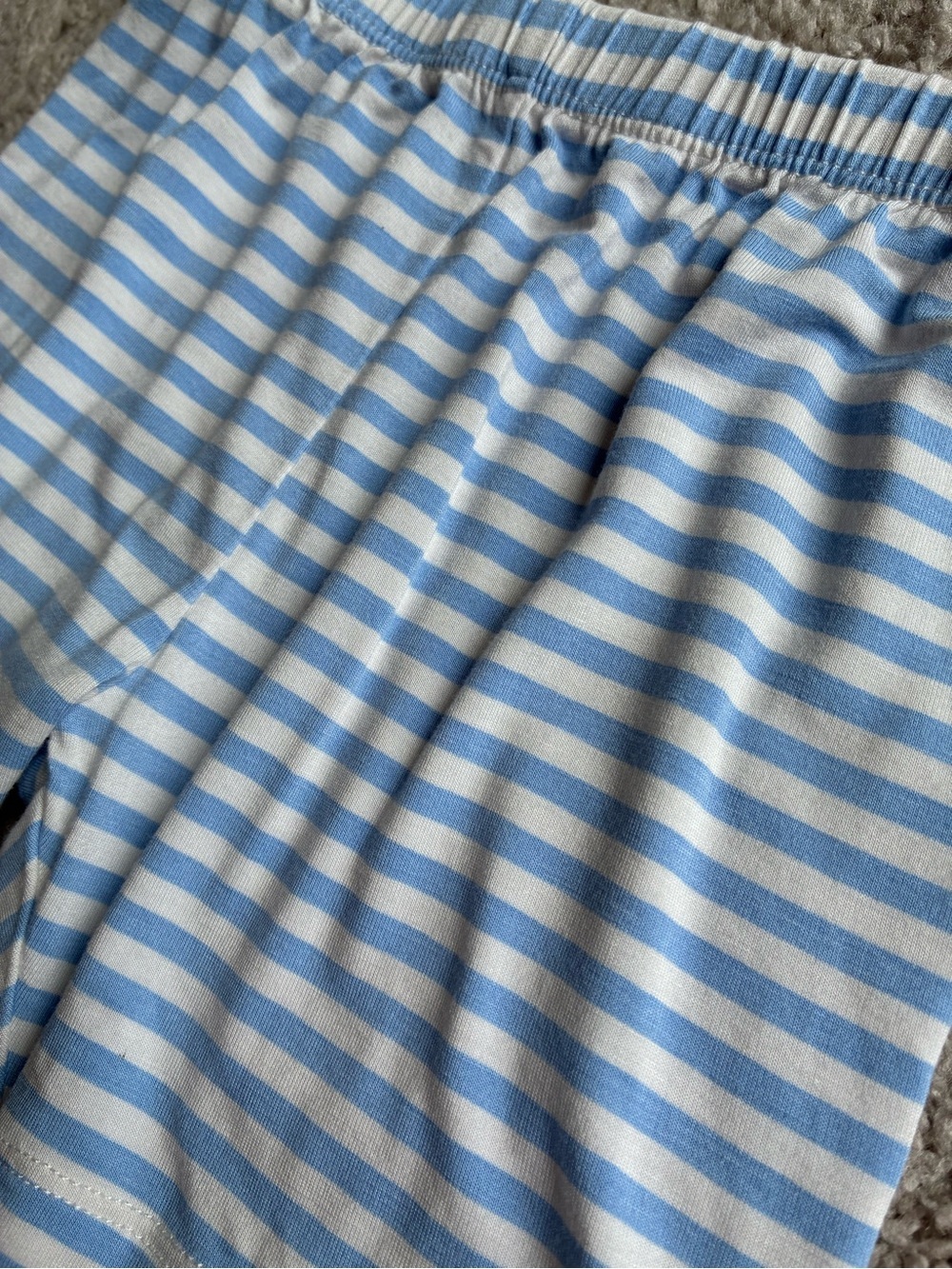 Bambi & Birdie Bamboo Baby Blue and White Striped Shorts - Picture 4 of 7